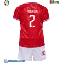 Fotballdrakt Barn Danmark Joachim Andersen #2 Hjemmedraktsett EM 2024 Kortermet (+ Korte bukser)